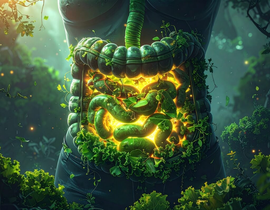 Gut health and energy illustration