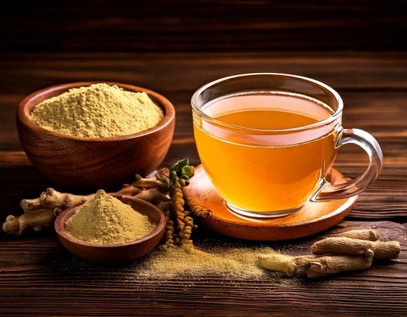 Ashwagandha tea and powdered root