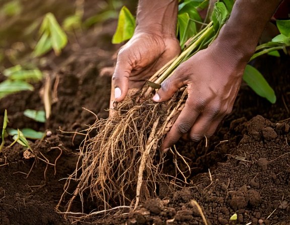 Harvesting mature licorice roots