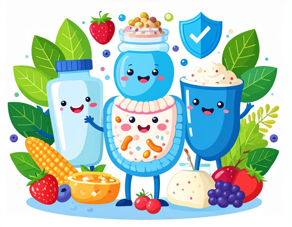 Probiotic gut illustration