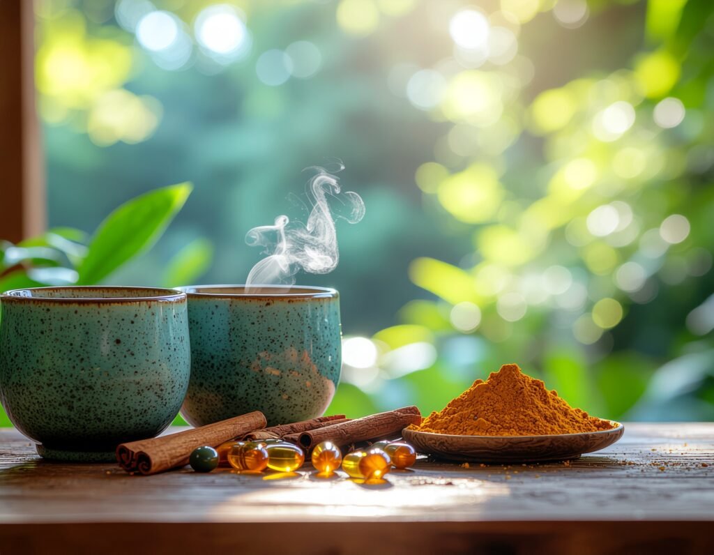 Herbal teas and turmeric