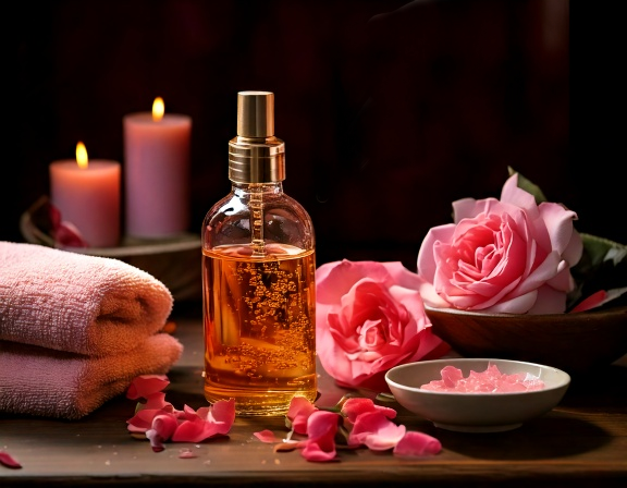 Rosehip seed oil bottle