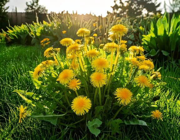 Cluster of dandelions