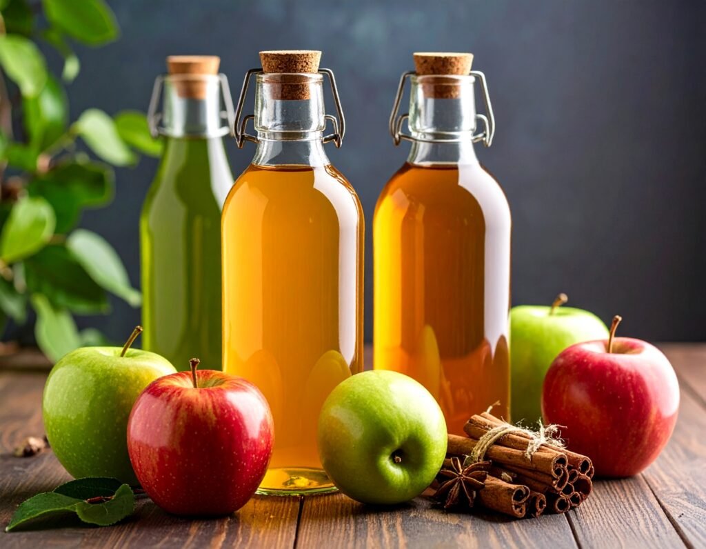 Cinnamon quills with tea and apple cider vinegar