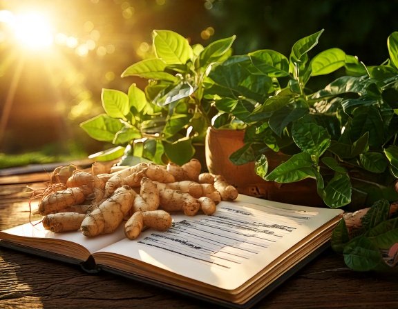 Maca capsules, root, and journal