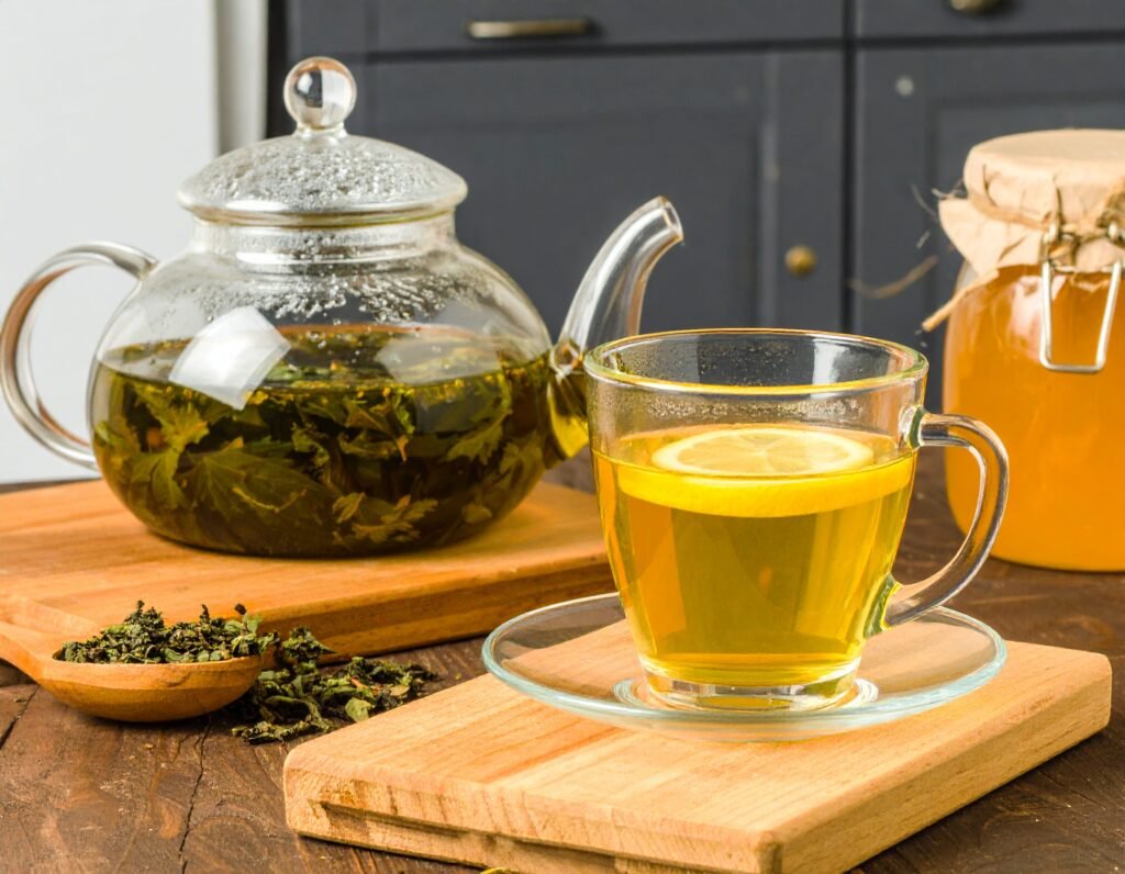 Nettle tea and lemon