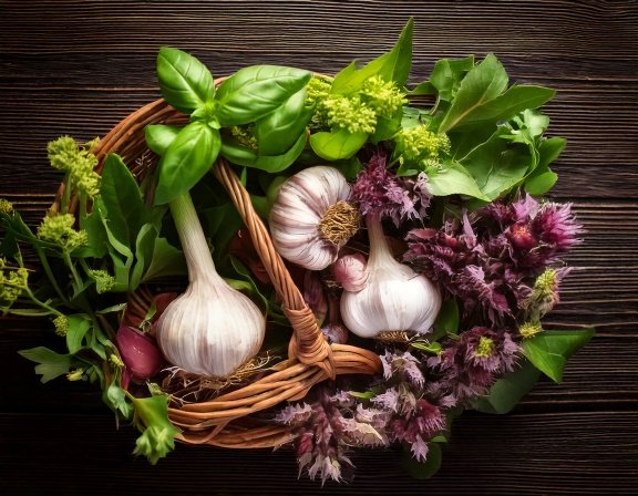 Harvest for herbal teas and pestos