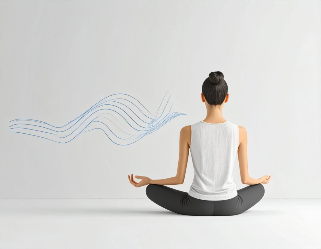 Calm illustration of breath and stillness—mind-body balance