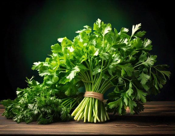 Fresh parsley in kitchen garden