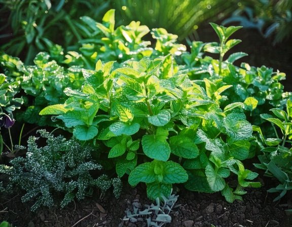 Themed herbal garden bed
