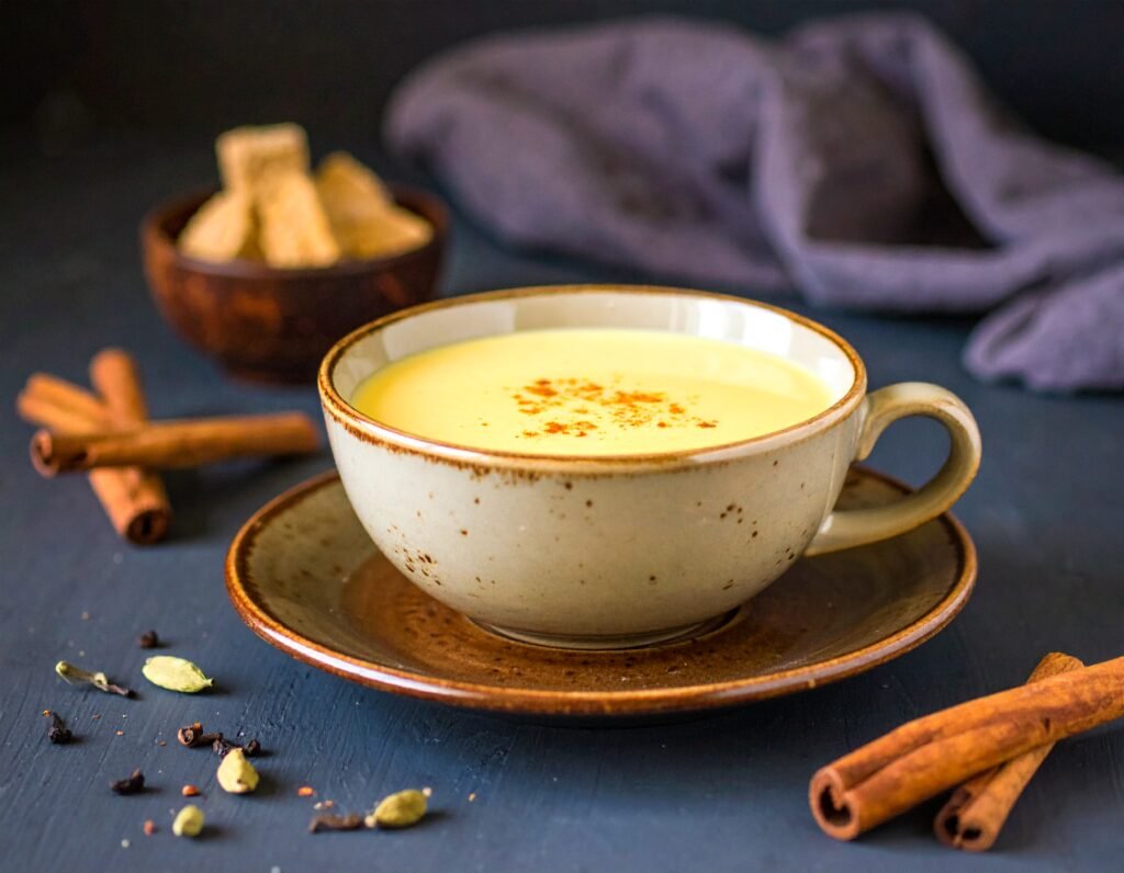 Ashwagandha golden milk, cinnamon, cardamom.