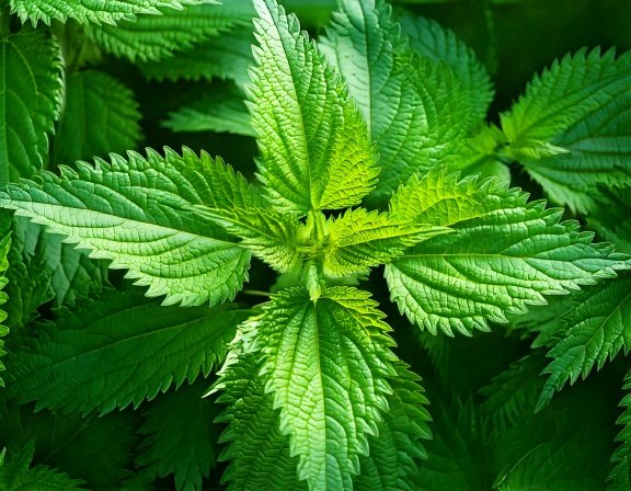 Close up of nettle leaves