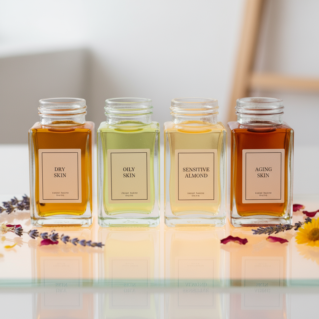 Herbal salves, oils, and jars for natural skin care