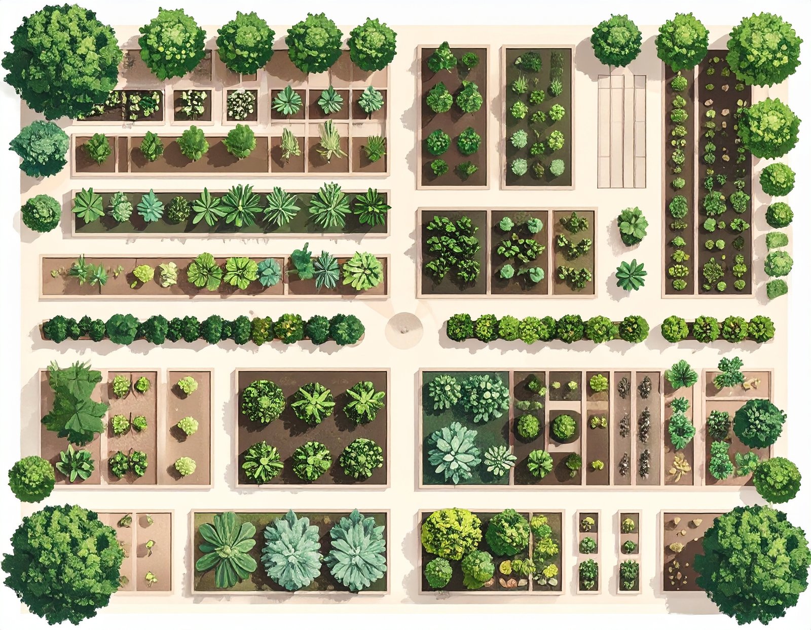 Peppermint with companion herbs in garden